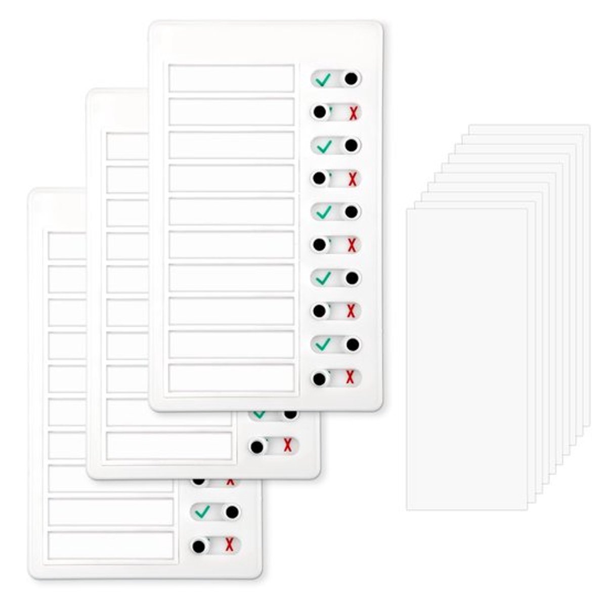 Lijstkaarten - Set van 3 + 10 Blanco Kaarten - Herbruikbaar - 12x20cm