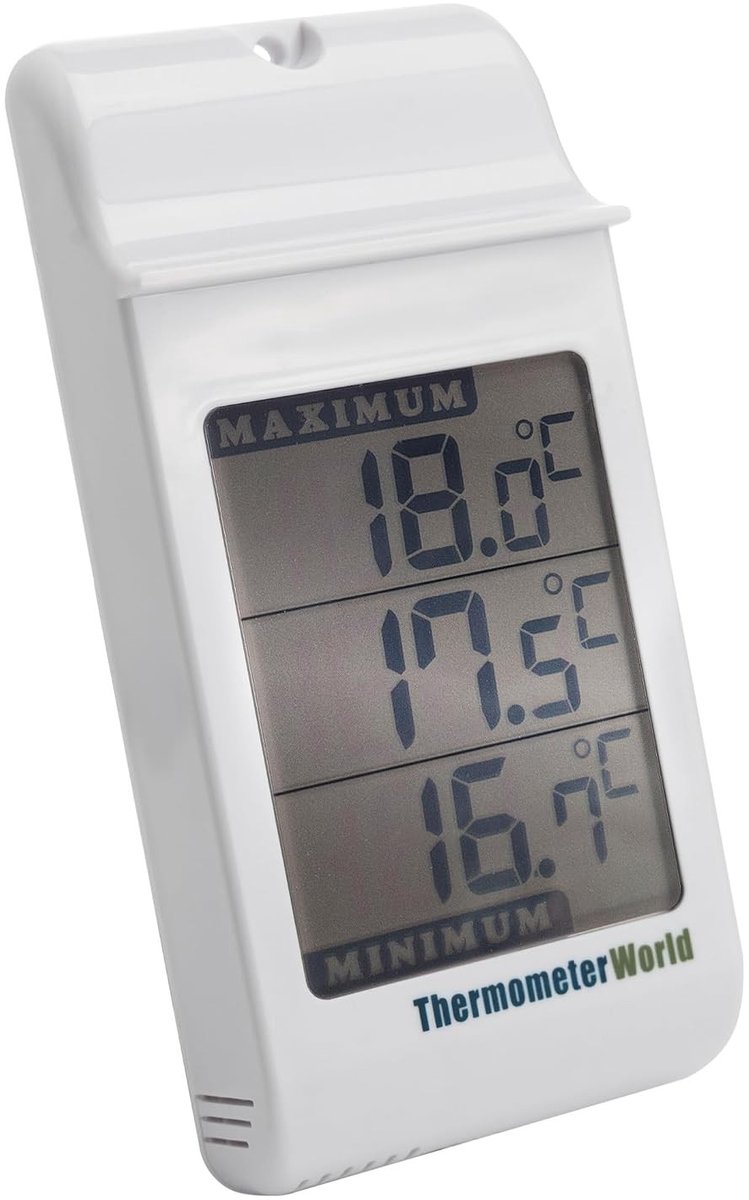 Max Min Thermometer - Groen - Wandgemonteerd - Digitale Thermometer voor Binnen en Buiten - Voor Tuin en Broeikas