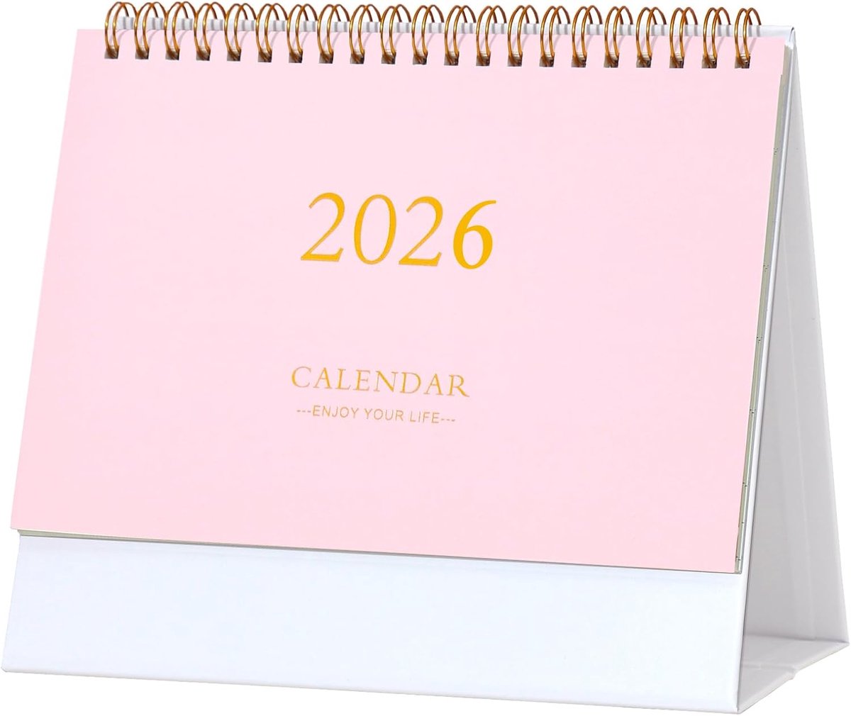 Kalender - Bureaukalender - Staande Bureaukalender 2027 - Flip Maandkalender - Kleurrijk Planner - 19 x 17 cm - Geschikt voor Kantoor, School en Thuis - Compact en Overzichtelijk - Jaarplanning - Roze