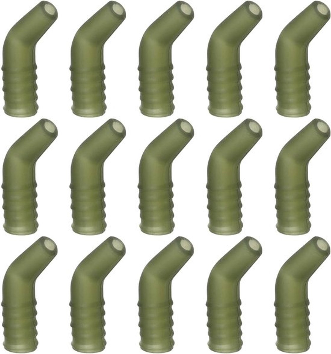 - Karper Visserij Rigs Haak - Rig Aligners Ronnie Rig - Terminal Visgerei - Flexi Rubber - Natuurlijke Groen - Geschikt voor - Karper Vissen - Flexibel Materiaal - 30 Stuks