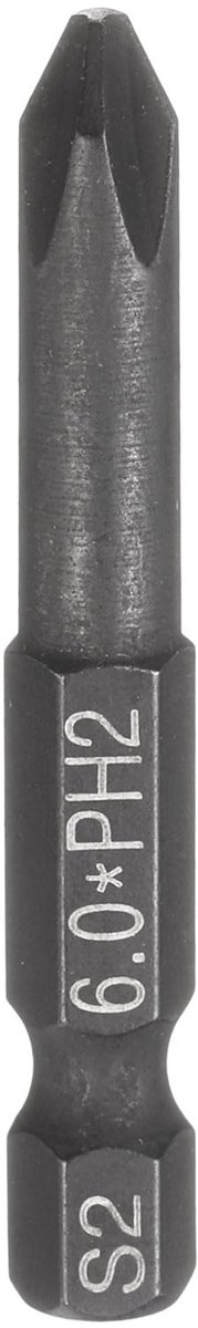 Phillips Schraubendraaier Bitset PH2 met 1/4" Sechskantschaft, 50mm lang