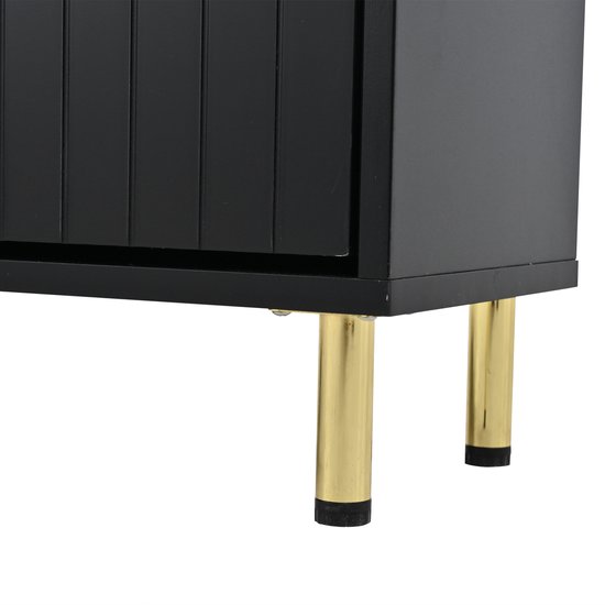COVREO Schoenenkast 80 x 23,5 x 123,5 cm zwart MDF, 3 klappen, voor hal — afbeelding 2