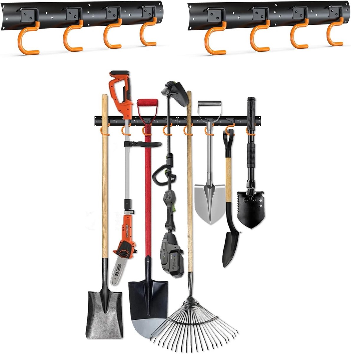 Tuingereedschap Organizer - Volledig Metaal - 2 x 42 cm - Wandmontage voor Gereedschap - Voor Garage en Tuin
