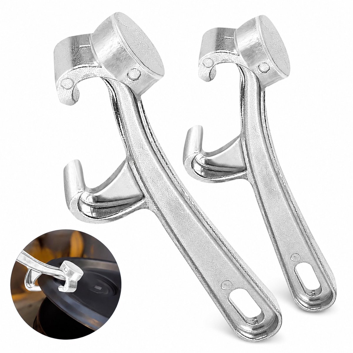 Bobypet - Emmeropener - Set van 2 Stuks Aluminium Emmer Devolopener en Verfemmer Dekselopener met Ergonomisch Handvat en Hamerfunctie