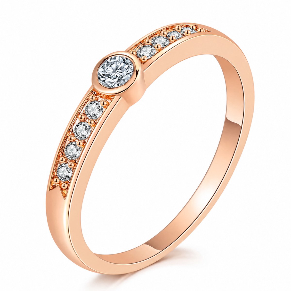LGT JWLS - Dames ring - Rosé|Wit Metaal - Zirkonia