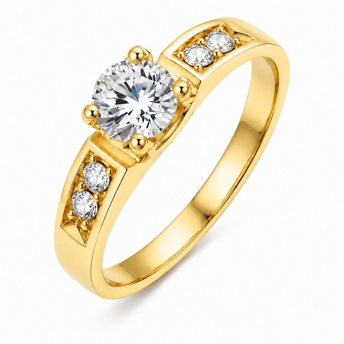 LGT JWLS - Dames ring - Goud|Wit Metaal - Zirkonia