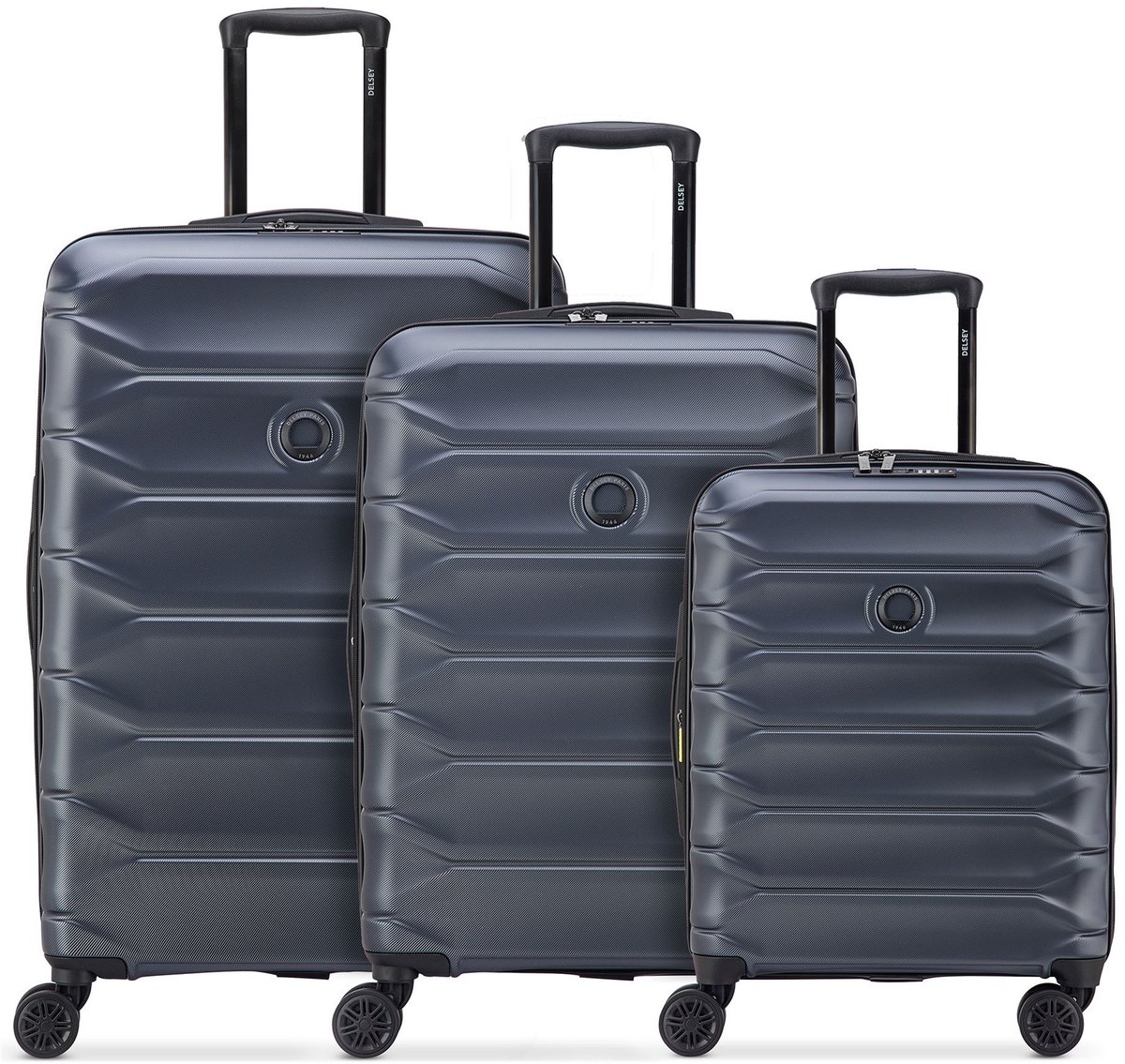 Delsey Paris Meteor 4 wielen Kofferset 3-delig met uitbreidingsplooi - Harde bagage - TSA slot - ocean blue