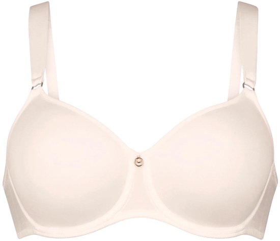 Beige voorgevormde bh met kant en verstelbare bandjes.