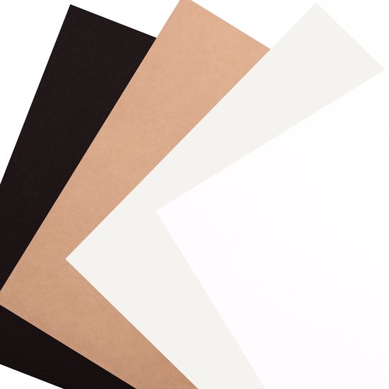 Vaessen Creative Florence Glad handbeletteringpapier, in de kleuren wit, ivoor, bruin en zwart, 216 g/m², 60 stuks, DIN A5, voor aquarelschilderen, handbelettering en nog veel meer