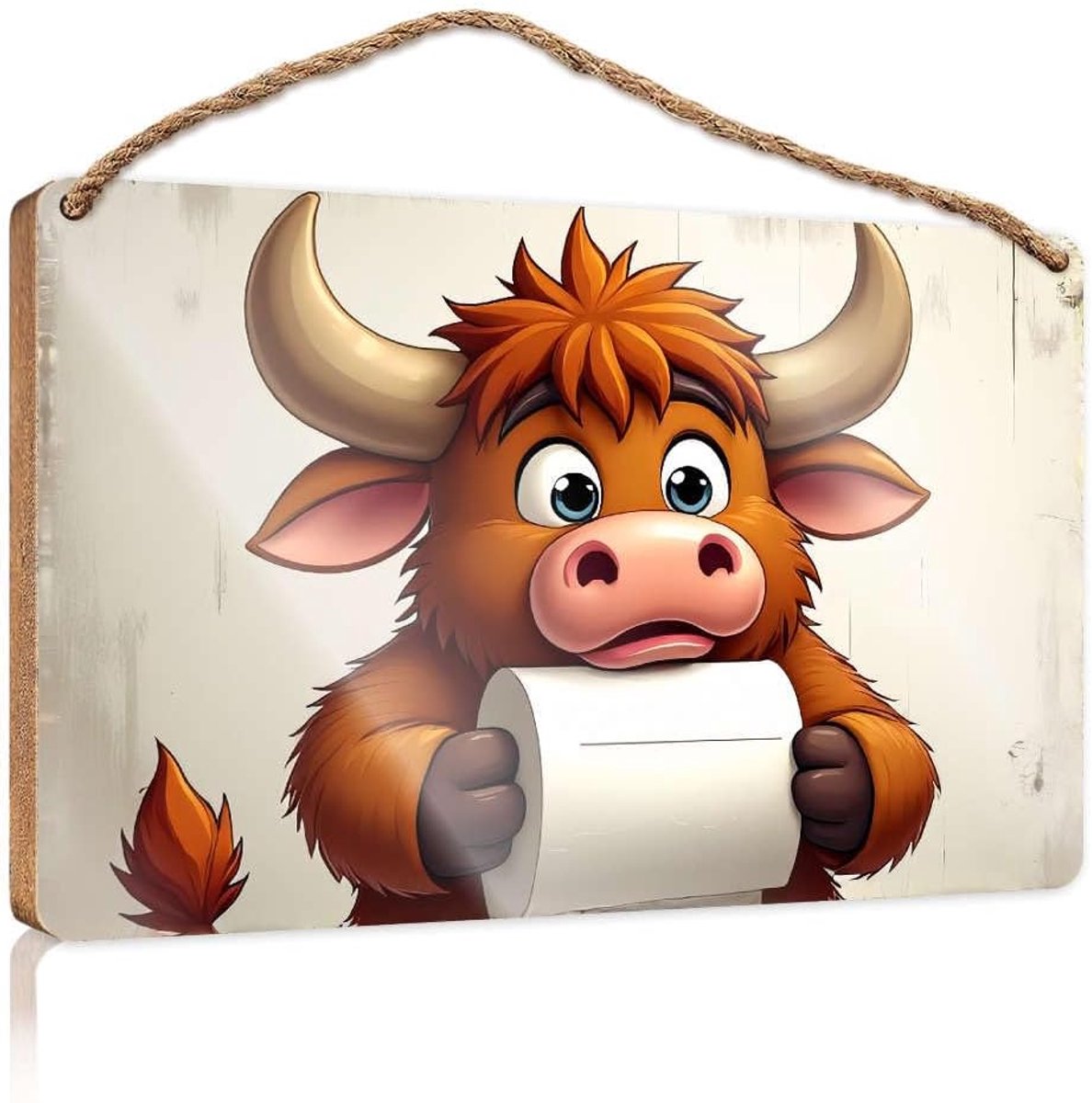 Houten Deur Bord - Cartoon Decoratie - Woon Decoratie - Duurzaam Houtmateriaal - 15 x 28 cm - Kleurrijk