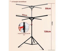 Droogmolen met Voet voor Camping & Thuis - Wasrek Staand - Zwart