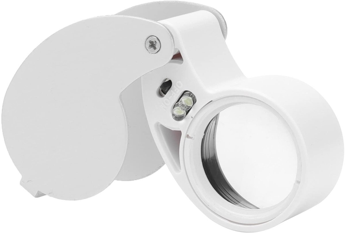 Dailygoods - Verlicht Vergrootglas - 40X Vergrootglas - Ideaal voor Sieraden en Detailwerk - Compact Formaat - Oogvergrootglas - Handig voor Hobbyiste...