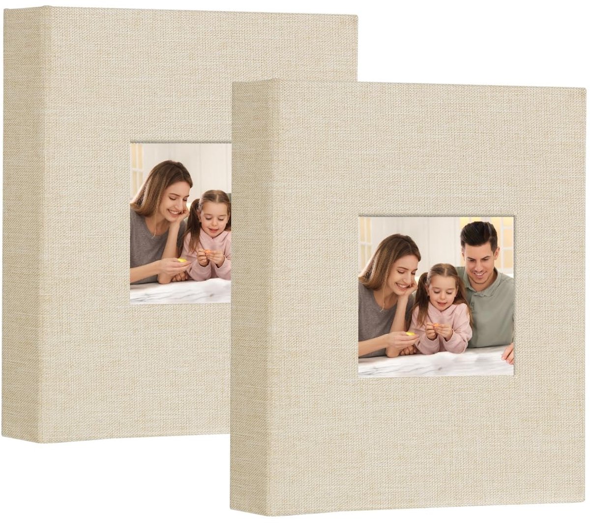 Dailygoods- Fotoalbum 6x4 50 Vakken - Insteekalbum - Linnen - Houdt 100 Foto's 10x15 cm - Voor Familie/Baby - Bruiloft - Fotoalbumboek