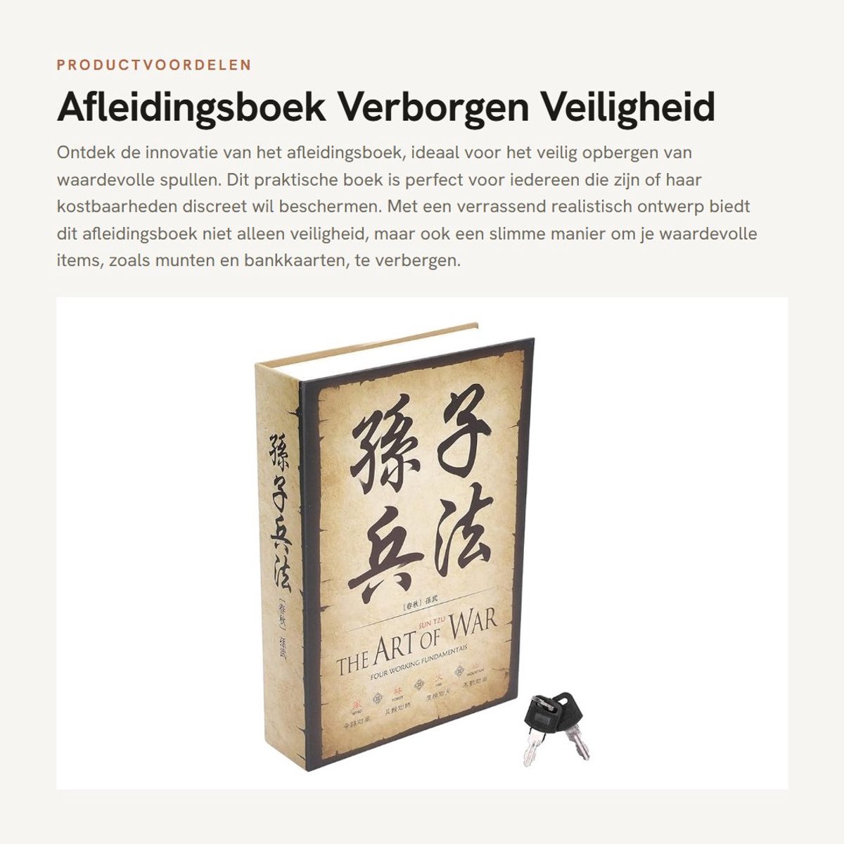 Dailygoods- Afleidingsboek Veilig - Boekkluis met Cijferslot - Verstevigd Ijzer - Opbergdoos voor Waardevolle Items - Afmetingen 22 x 15 x 4,2 cm - Inclusief Sleutel