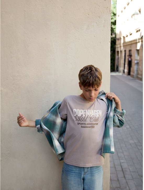 Next - Jongens - Geruit overhemd met lange mouwen en T-shirt in set van 2 - Groen