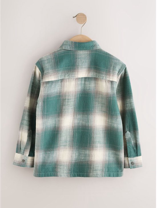 Next - Jongens - Geruit overhemd met lange mouwen en T-shirt in set van 2 - Groen