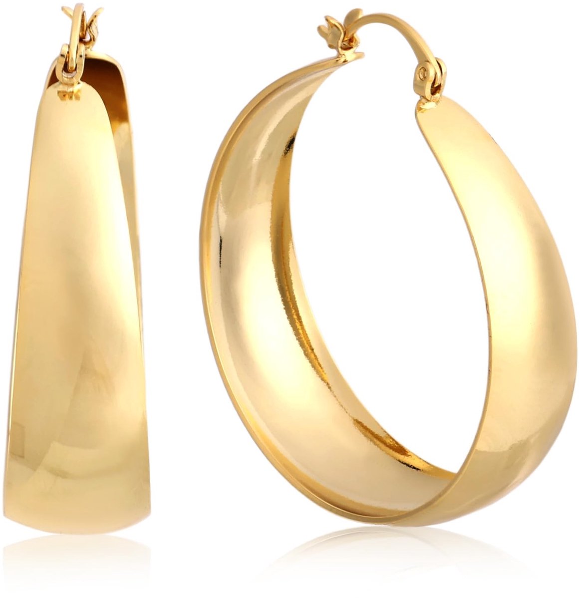Dailygoods- Hoepeloorbellen Lichtgewicht - Dikke Oorringen - Ronde Oorbellen - Sieraden voor Vrouwen - Koper - Onmisbaar Accessoire