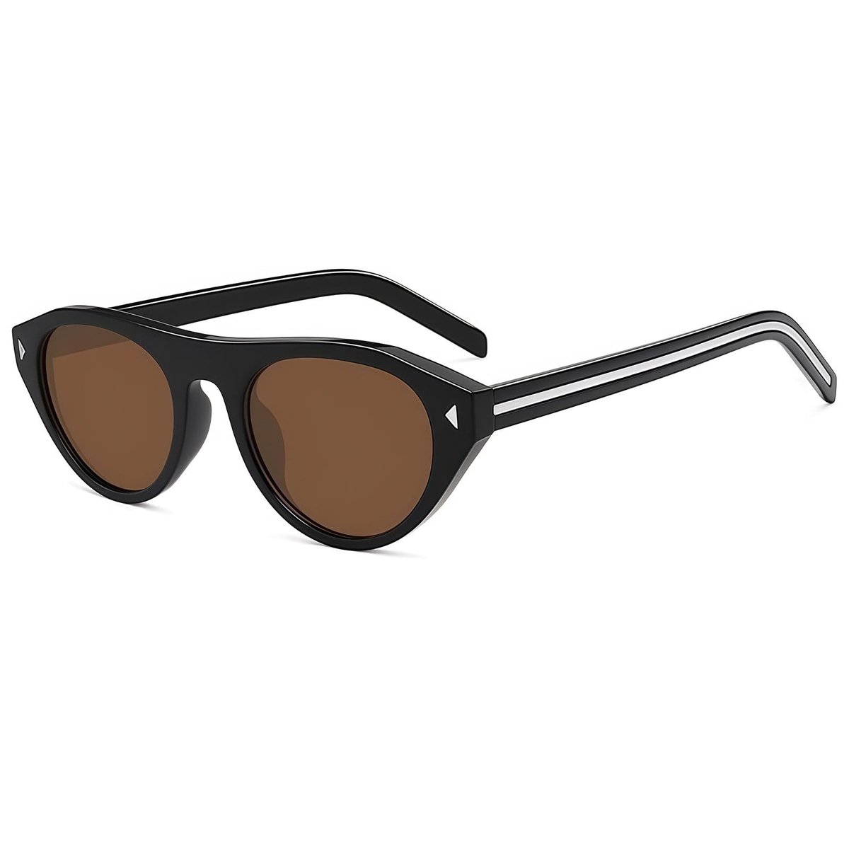 Dailygoods- Zonnebril met cat-eye ontwerp - Smalle ronde zonnebril - Ovaal montuur - Elegante uitstraling - Totale montuurbreedte 147 mm - Glasbreedte 52 mm - Fashion Sunglasses