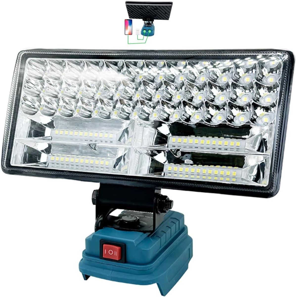 Acculamp 90 W - 5400 lumen - led-werklamp - ideaal voor bouwplaatsverlichting - ShopVlot