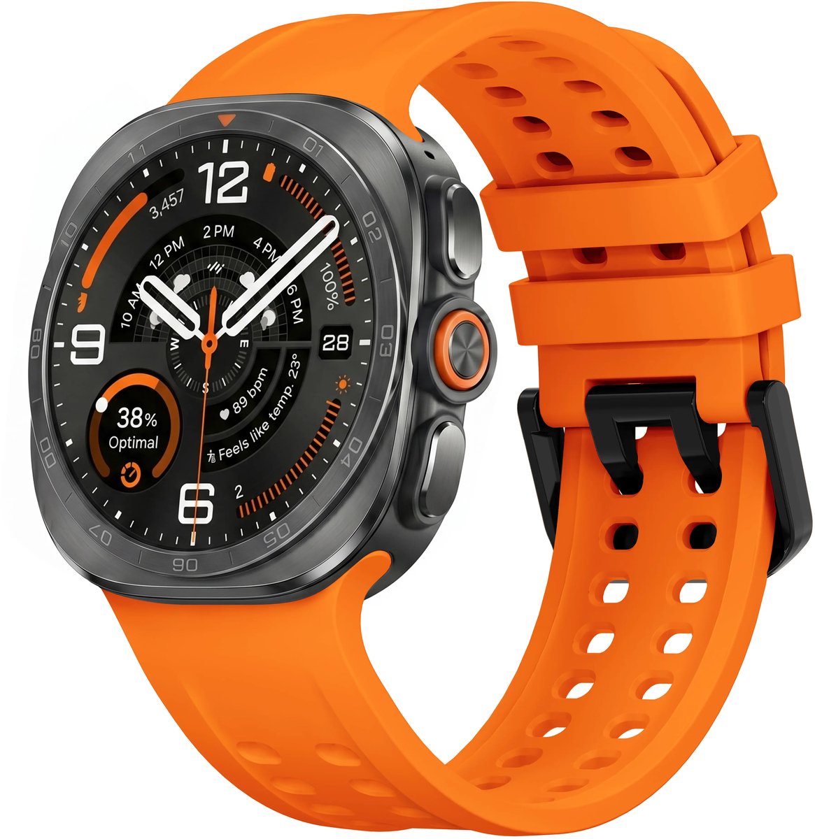 Strap-it Siliconen bandje geschikt voor Samsung Galaxy Watch Ultra 2 (2026) / Ultra (2024/2025) - Oranje
