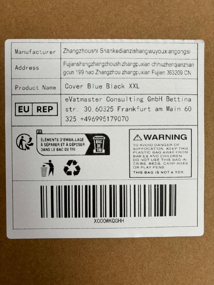 Motorcover XXL - Blauw en Zwart - Waterdicht - Bescherming tegen weersinvloeden - ShopVlot