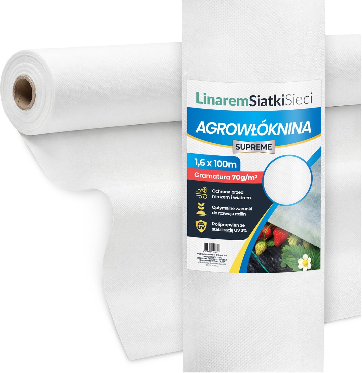 Dikke Witte Agrilux Rol 1,6x100m 70g/m² UV-bestendig