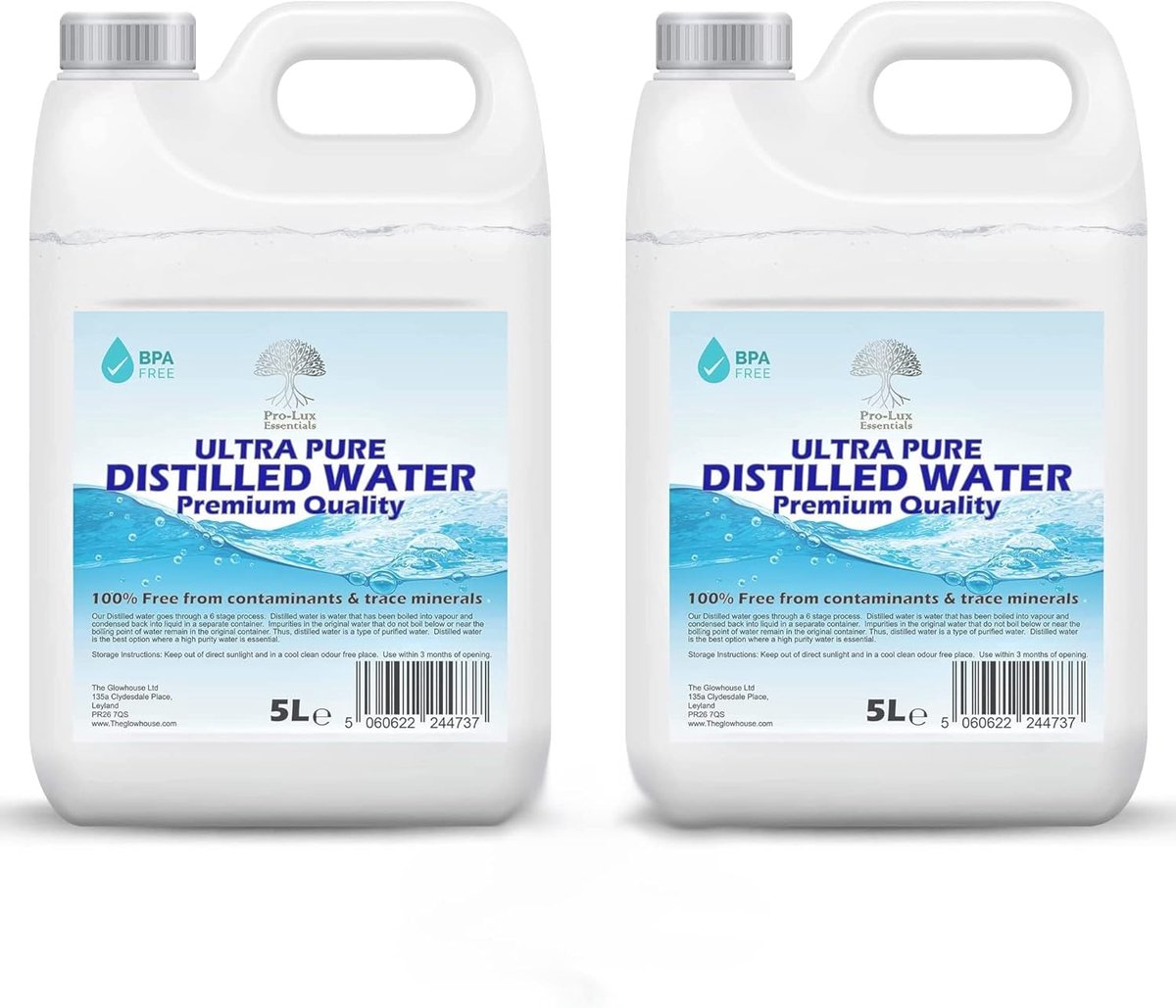 Gedestilleerd Water 100% Puur - Premium Kwaliteit - 10 Liter - Ideaal voor CPAP en Meer - ShopVlot