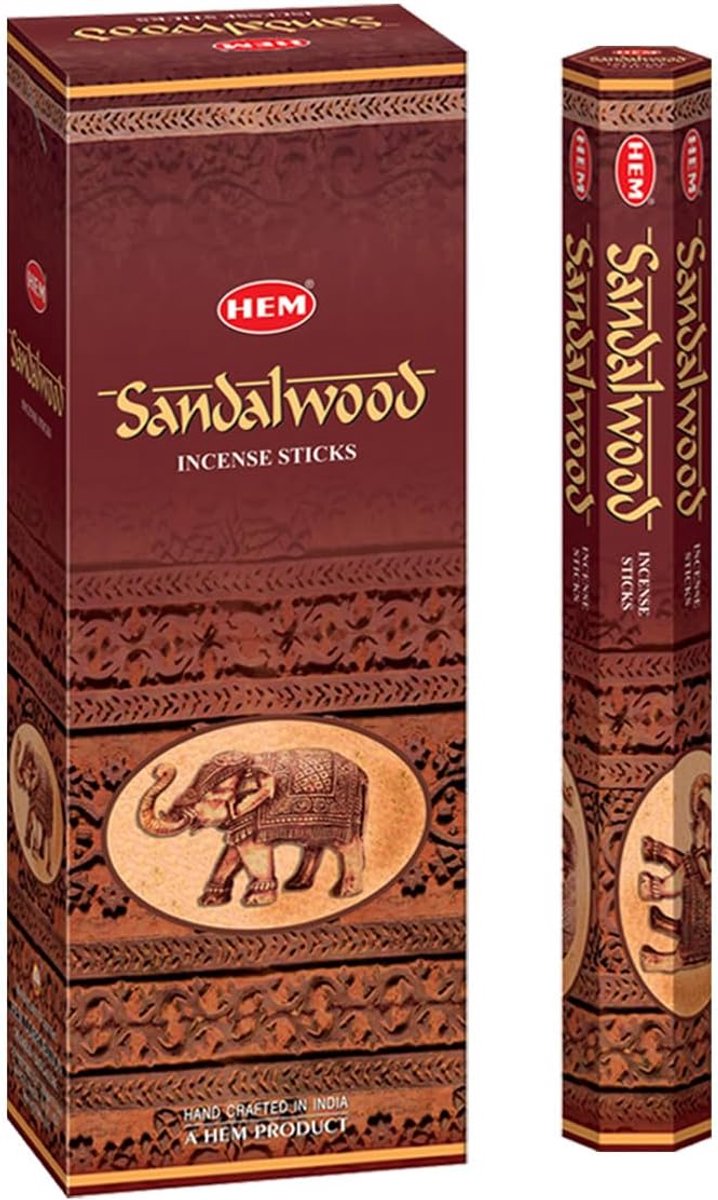 Wierook Sticks Sandelhout - 120 Stuks in zes-pack - Handgerold in India - Vermindert stress - ShopVlot
