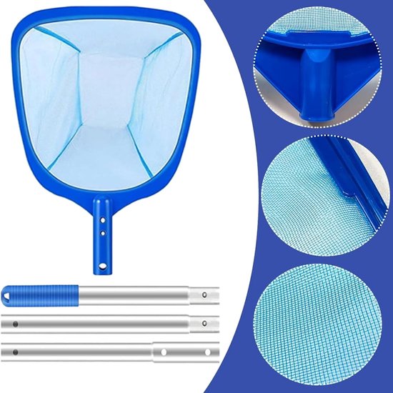 Landing Net voor Zwembad - 120 cm Telescopische Steel - Fijn Net met Gebogen Randen - Ideaal voor Schoonmaken - ShopVlot — afbeelding 2