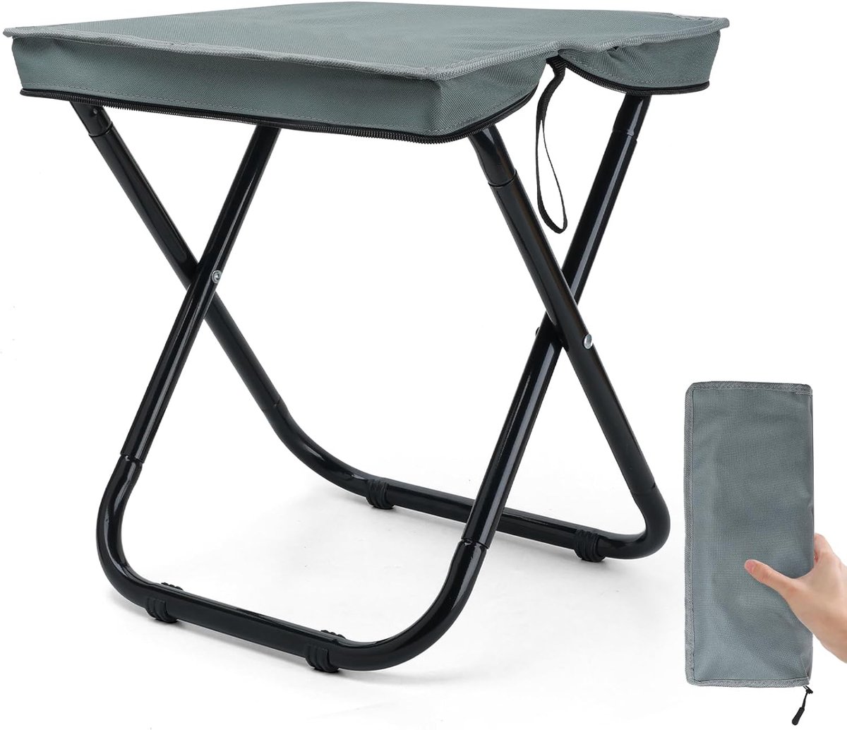 Campingstoel 16 inch - Lichtgewicht opvouwbaar - Met opbergtas - Ideaal als voetensteun - ShopVlot