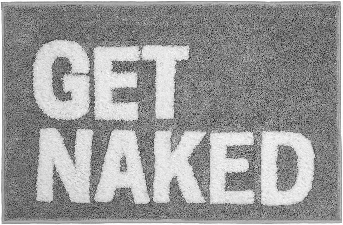 Badmat Get Naked 80 x 50 cm - Zacht en Absorberend - Antislip en Wasbaar - Perfect voor de Badkamer - ShopVlot