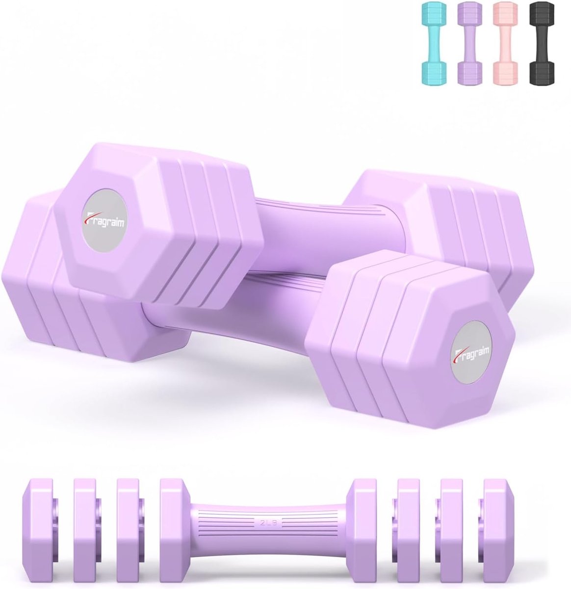 Verstelbare dumbbell set 4-in-1 - Gewichten van 0.9kg tot 4.5kg - Ideaal voor krachttraining - Voor vrouwen en mannen - ShopVlot