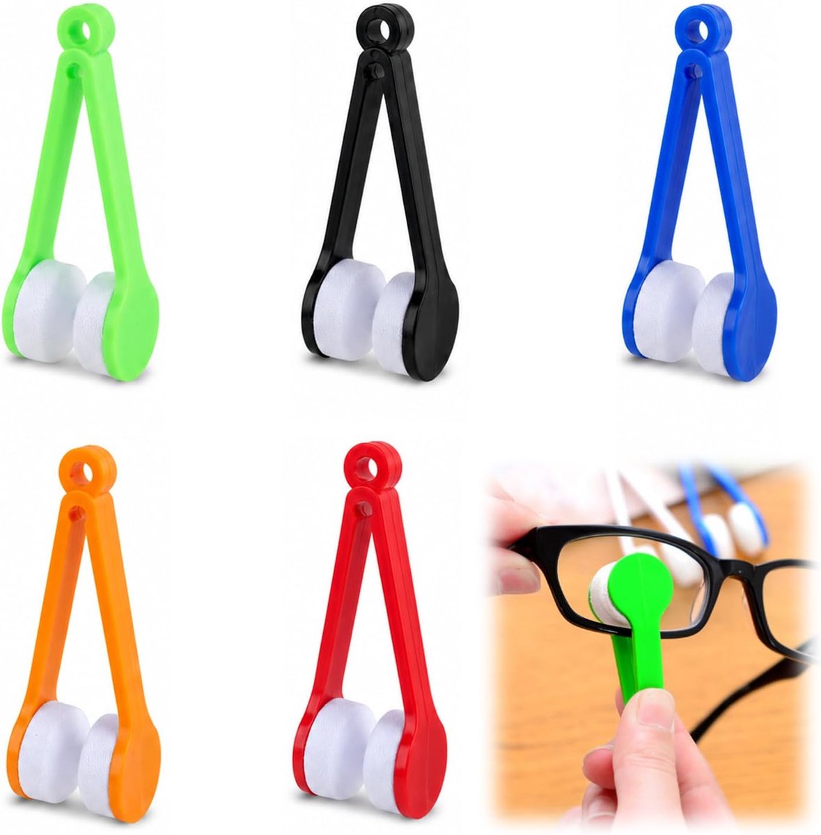 Glazen reiniger set van 5 - Mini pocket cleaners - Microvezel borstel - Ideaal voor onderweg - ShopVlot