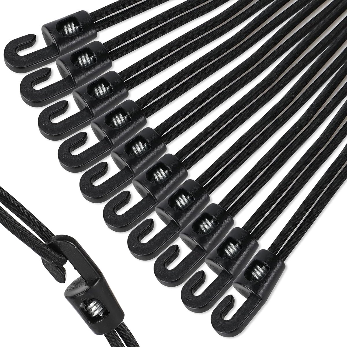 Thijox - Farerkass Spanrubber met Haken, 25 Stuks, 25 cm Expander, Multifunctionele Bagagespanner voor Camping, Aanhangerzeil, Zwembadafdekking, Hoogw