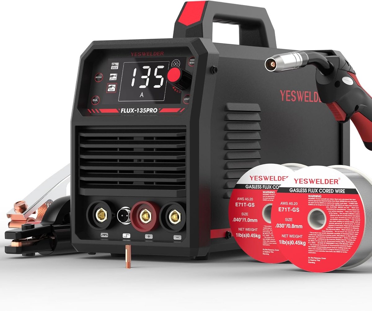 MIG lasmachine 135A - gasloos - inverter met digitale LED - veelzijdig in gebruik - ShopVlot