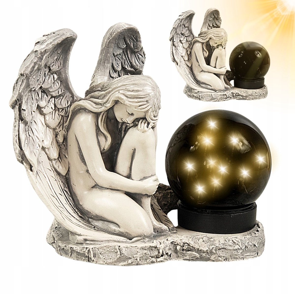 Zonne-LED Graflicht Zwart Elegante Kapel 21cm - Duurzaam Licht