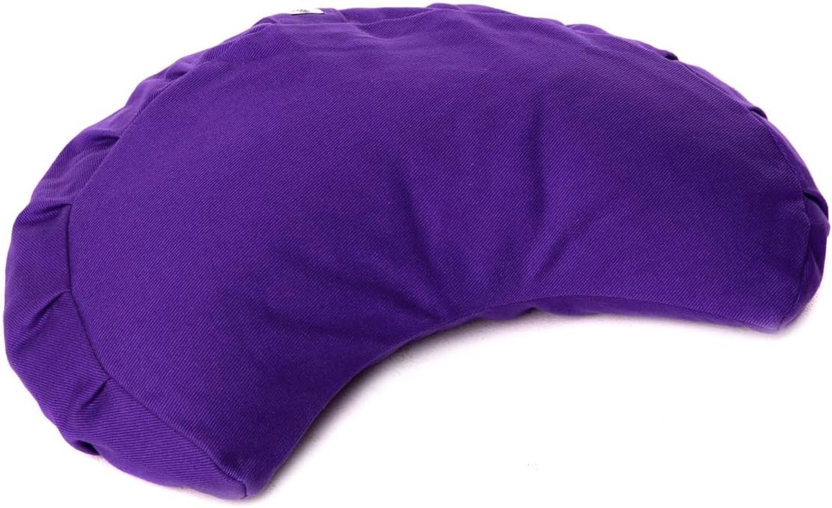 Meditatiekussen Halve Maan 40x20cm - Paarse Katoen - Wasbare hoes - Ideaal voor meditatie - ShopVlot