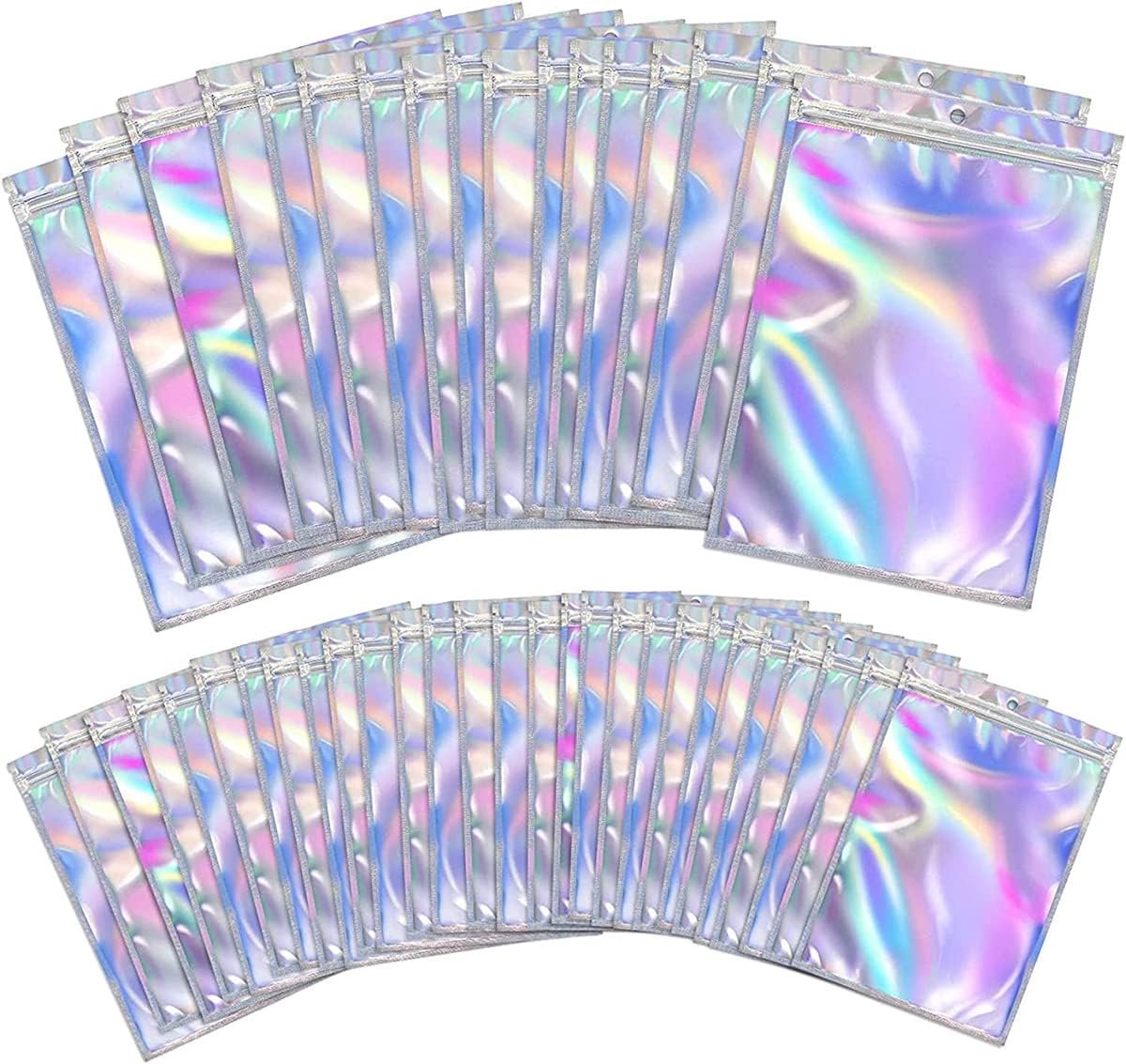 Zakjes met ritssluiting, geurbestendige zakken, aluminiumfoliezakken, doorzichtig, hersluitbaar, voor accessoires, hardware, 7,5 x 12 cm, 100 stuks