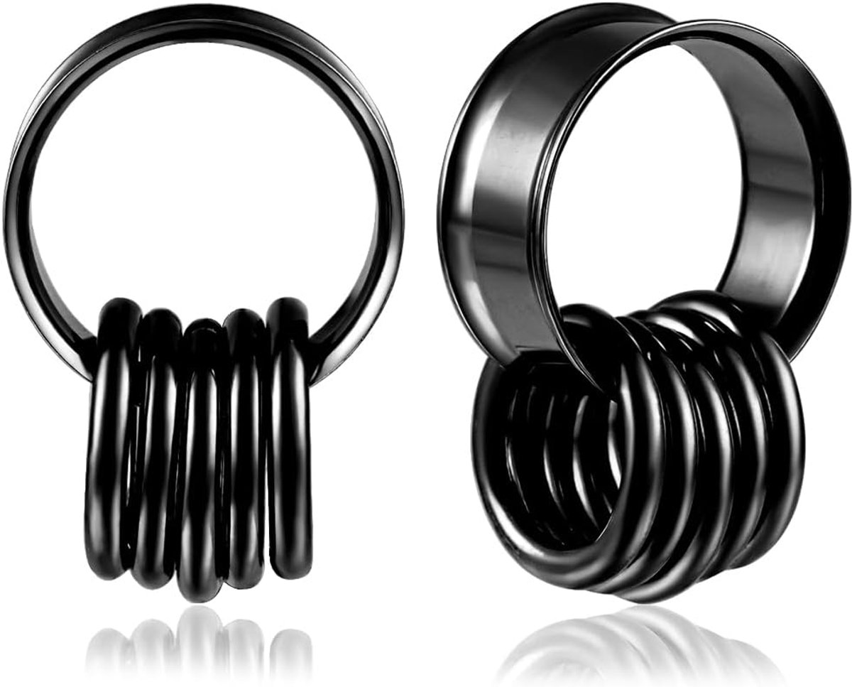 Tunnels Vlees Brancard Dubbele Uitlopende Plugs Meters 10 Ringen Roestvrij Staal Oren Piercing Sieraden voor Mannen Vrouwen 8mm tot 16mm
