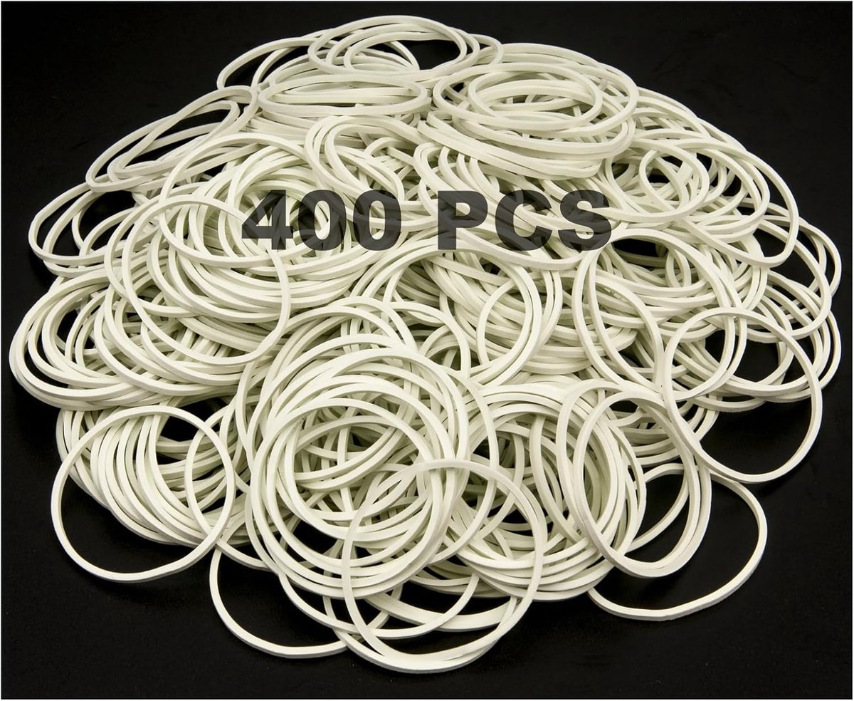 400 Stuks Witte Elastische Banden 38 mm Hittebestendig | Perfect Voor Kantoorbenodigdheden, Industrieel Gebruik, School, Ambachten En Meer