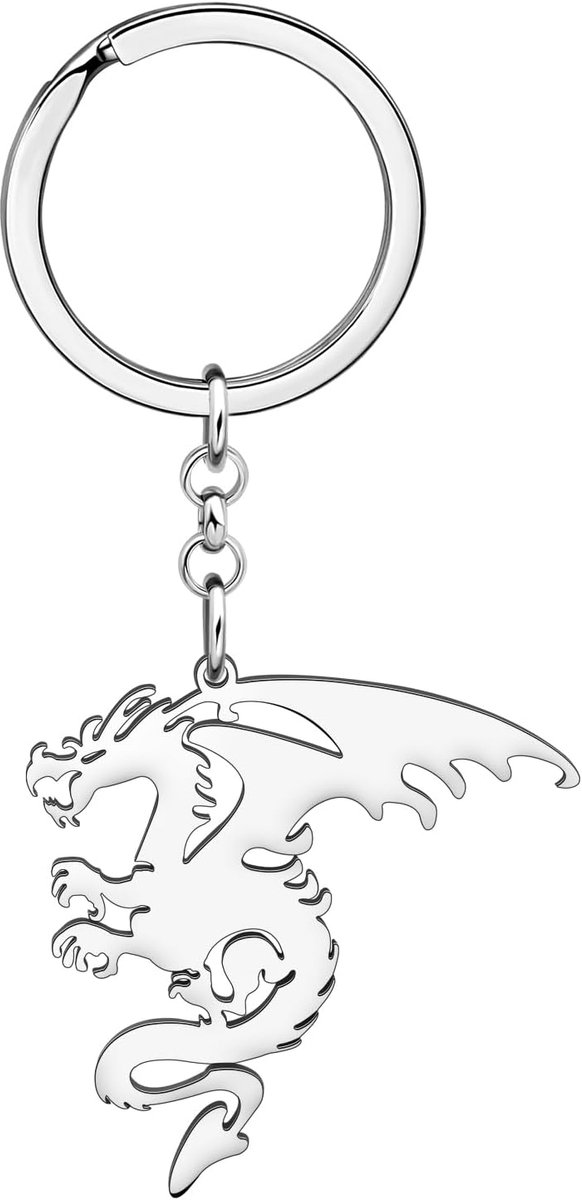 18K Goud Verzilverd Fierce Dinosaurus Draak Sleutelhanger Auto Purse Sleutelhanger Geschenken Voor Vrouwen Loong Liefhebbers