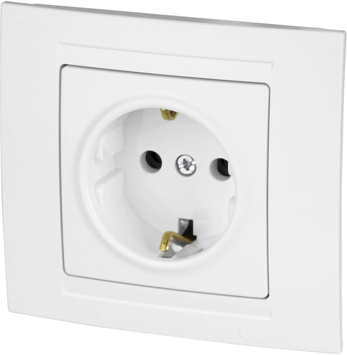 Stopcontact, steekklem, all-in-one, serie M1 zuiver wit