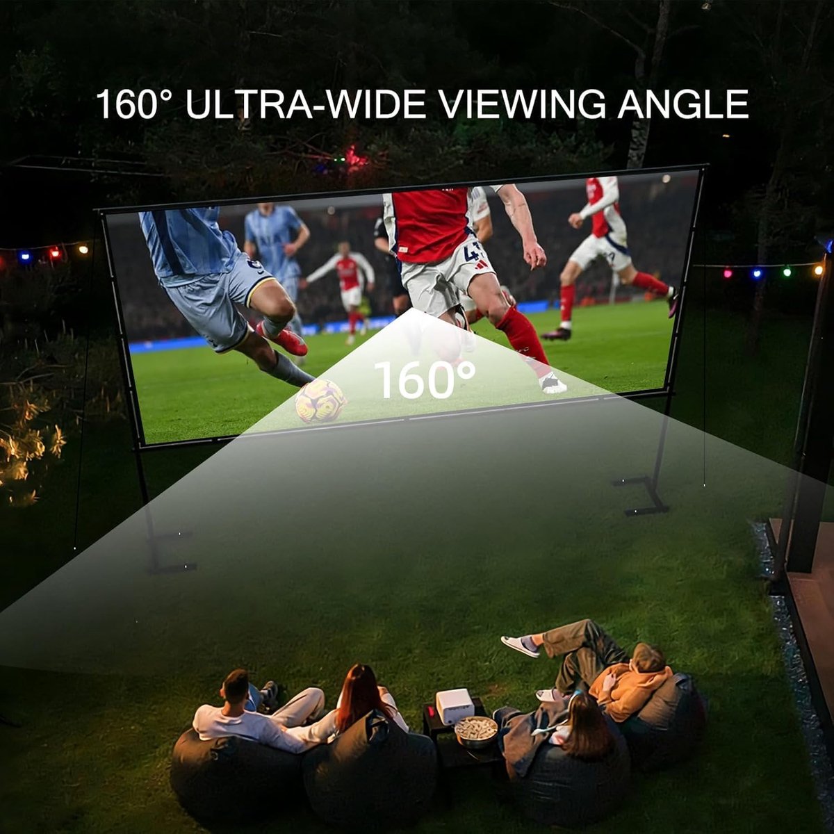 Projectiescherm 100 inch met versterkte voet - 4K HD 16:9 anti-kreuk - snel opzetten in 5 min - SnelShoppen