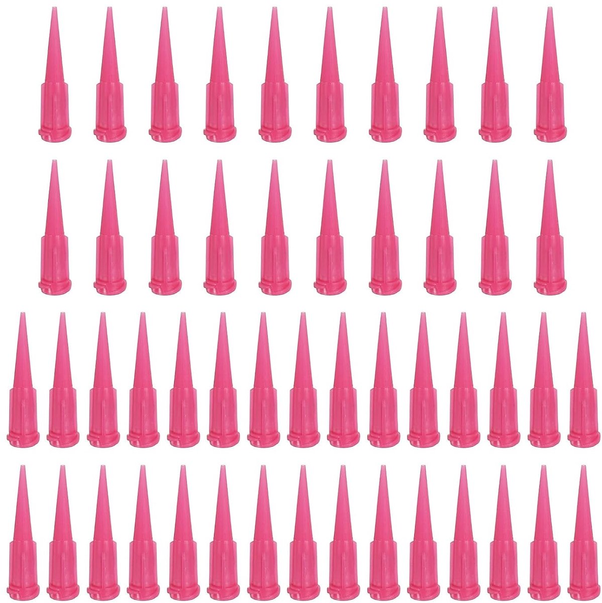 Obtusa Conische dispensernaalden, 20 g, 50 stuks, vloeistofdispensernaalden, conische punt, kunststof, voor het vullen van vloeistoffen, lijminkten, roze