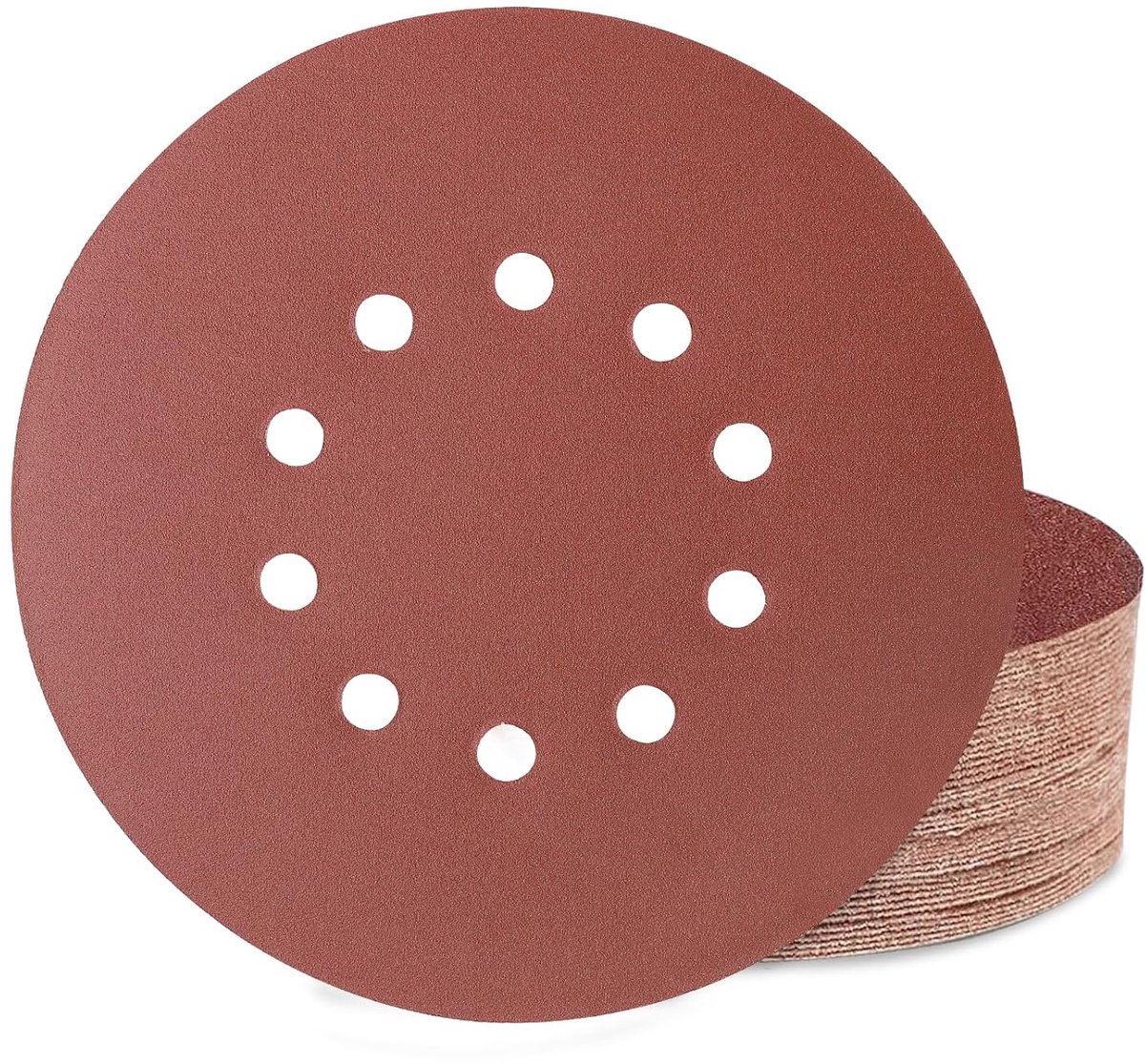 40 stuks schuurpapier 225 mm klittenband, 10 gaten 225 mm schuurschijven korrel 180 voor langnekschuurmachine, droogbouwschuurmachine, plafondslijper en schuurgiraf