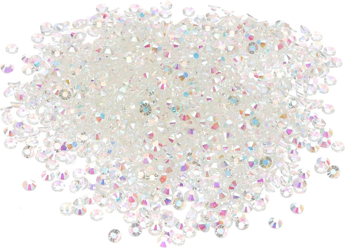 Strassteentjes, glitterstenen om te knutselen en strass, voor knutselen, kostuums, make-up (AB transparant)