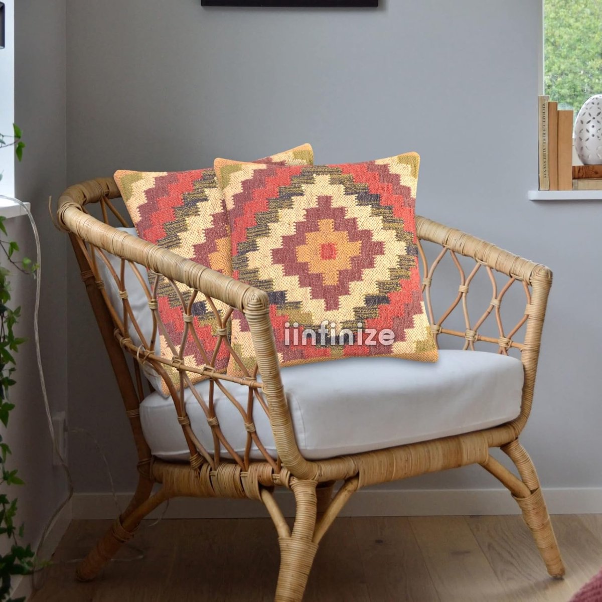 Kussenhoezen 45x45 cm - Traditioneel handgeweven - Bohemian kilim design - Perfect voor woonkamer - SnelShoppen