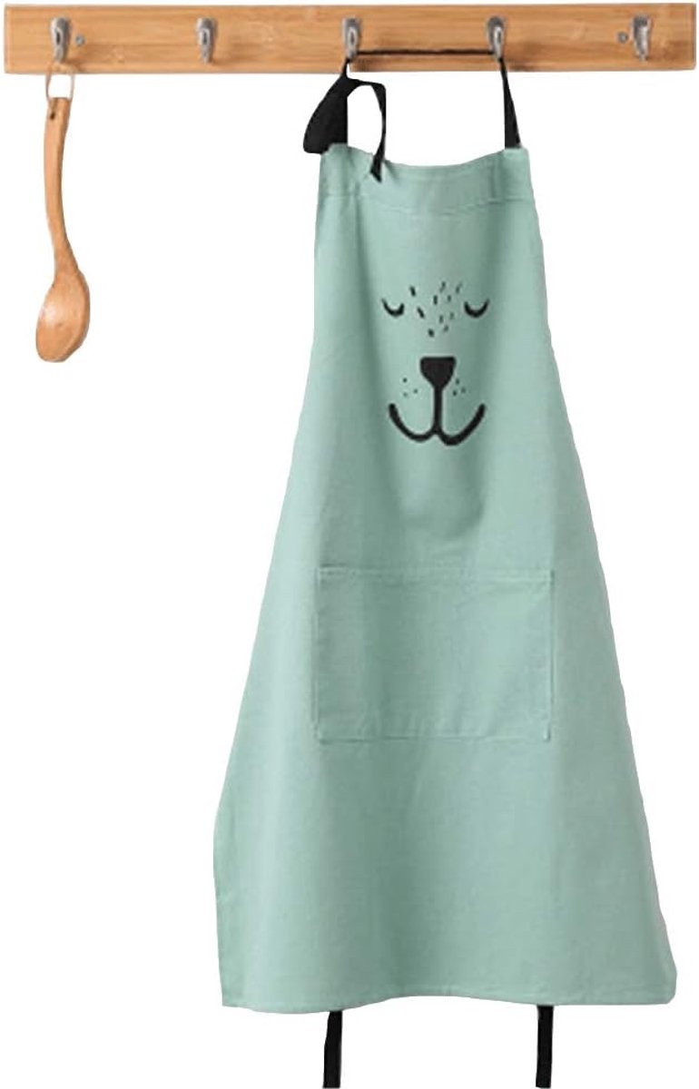 Schattig kartonnen schort met zak voor vrouwen kinderen waterdicht katoen linnen keukenschort slabschort kookschort