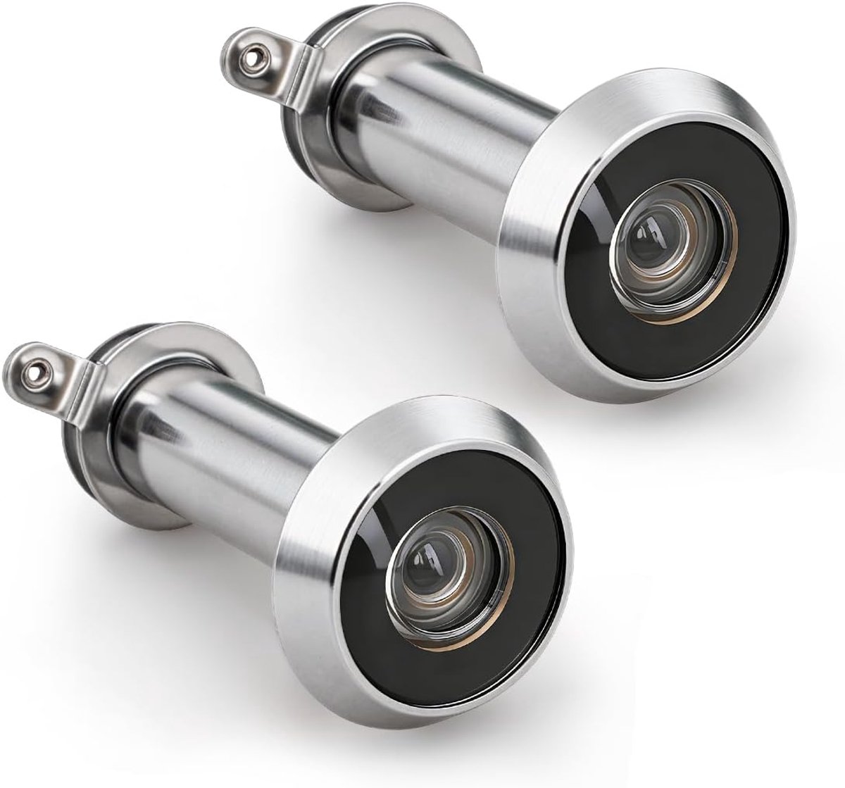 2 stuk UL gecertificeerd verchroomd 12mm(buisdiameter),35-60mm(lengte),25mm(kop),massief messing afneembare achterkap van 200 graden,geschikt voor diverse deuren.