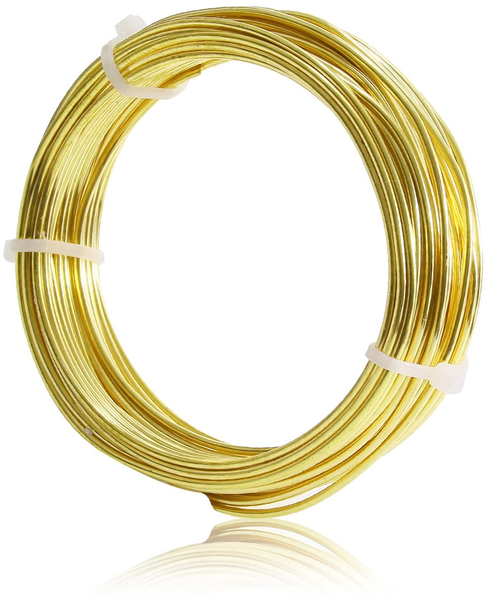 Draad, sieradendraad, 1,5 mm, 10 m, gouddraad, handwerk, voor tuinieren, sieraden maken, kralen borduurwerk, doe-het-zelfprojecten, ornamenten
